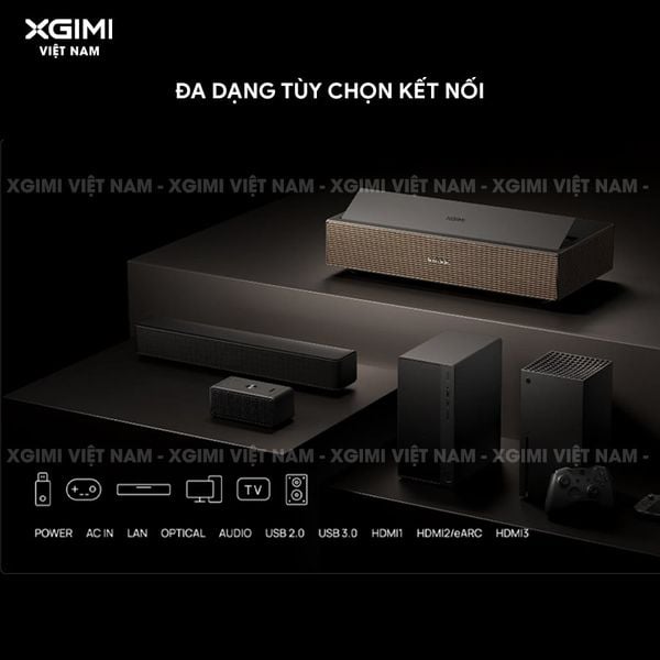 XGIMI AURA 3 Max - Máy chiếu siêu gần thông minh tích hợp Google TV, nguồn sáng RGB Triple-Laser, độ sáng 5700 ISO lumens, phân giải chuẩn 4K UHD, hỗ trợ các tính năng căn chỉnh thông minh, loa Harman Kardon và chuẩn Dolby Vision