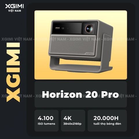 XGIMI Horizon 20 Pro - Máy chiếu 4K thông minh tích hợp Google TV, sử dụng công nghệ RGB Triple Laser, độ phân giải chuẩn 4K UHD, độ sáng 4100 ISO Lumens, đạt chứng nhận IMAX Enhanced & Dolby Vision và tích hợp loa Harman Kardon
