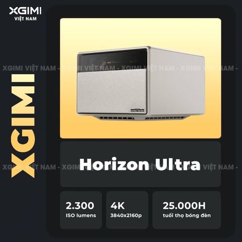 XGIMI Horizon Ultra - Máy chiếu thông minh tích hợp hệ điều hành Android, nguồn sáng kép Dual Light, độ sáng 2300 ISO lumens, phân giải chuẩn 4K UHD, hỗ trợ các tính năng căn chỉnh thông minh, loa Harman Kardon và chuẩn Dolby Vision