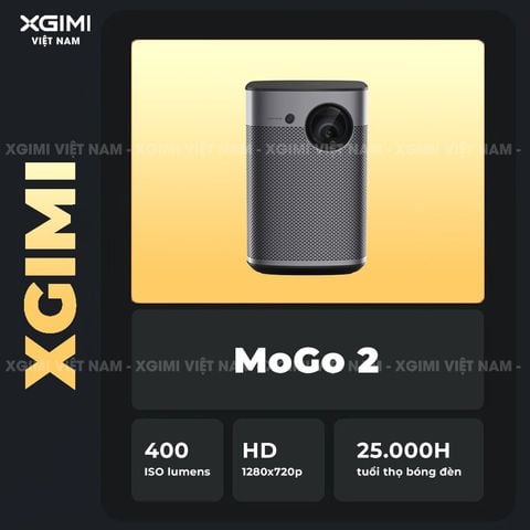 XGIMI Mogo 2 - Máy chiếu di động thông minh tích hợp hệ điều hành Android TV, độ sáng 400 ISO lumens, độ phân giải chuẩn HD 720p, thiết kế nhỏ gọn và tích hợp loa Harman Kardon