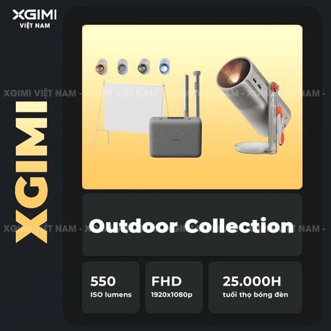 XGIMI MoGo 4 Laser Outdoor Collection - Máy chiếu di động thông minh tích hợp Google TV & Netflix bản quyền, độ sáng 550 ISO lumens, độ phân giải chuẩn Full HD, thiết kế chân Gimbal xoay 360 độ linh hoạt và Pin tích hợp 71.28Wh