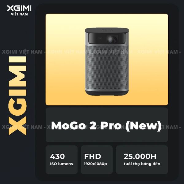 XGIMI Mogo 2 Pro (New) - Máy chiếu di động thông minh tích hợp Google TV & Netflix bản quyền, độ sáng 430 ISO lumens, độ phân giải chuẩn Full HD, thiết kế nhỏ gọn và tích hợp loa Harman Kardon