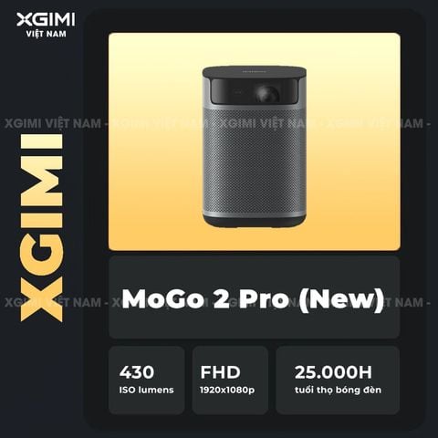 XGIMI Mogo 2 Pro (New) - Máy chiếu di động thông minh tích hợp Google TV & Netflix bản quyền, độ sáng 430 ISO lumens, độ phân giải chuẩn Full HD, thiết kế nhỏ gọn và tích hợp loa Harman Kardon