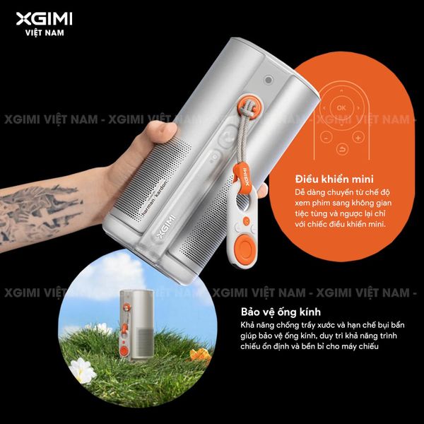 XGIMI MoGo 4 - Máy chiếu di động thông minh tích hợp Google TV & Netflix bản quyền, độ sáng 450 ISO lumens, độ phân giải chuẩn Full HD, thiết kế chân Gimbal xoay 360 độ linh hoạt và Pin tích hợp 71.28Wh