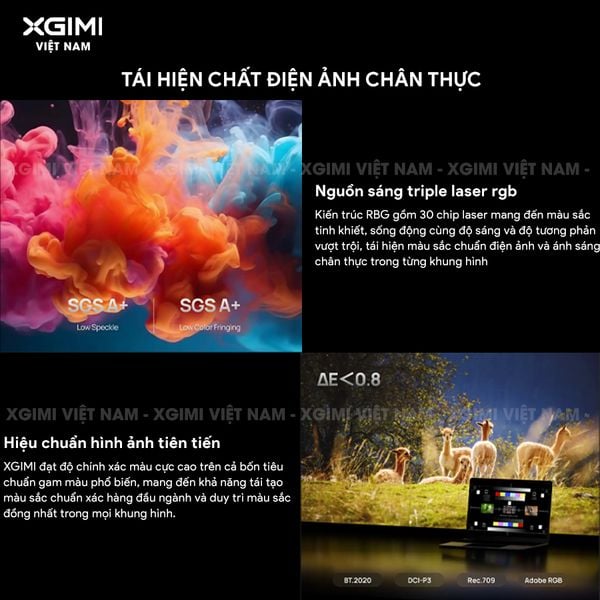 XGIMI Titan Noir - Máy chiếu 4K thông minh cao cấp, sử dụng công nghệ RGB Triple-Laser, độ phân giải chuẩn 4K UHD, độ sáng 4.800 ISO Lumens, đạt chứng nhận IMAX Enhanced & Dolby Vision và tích hợp loa Harman Kardon