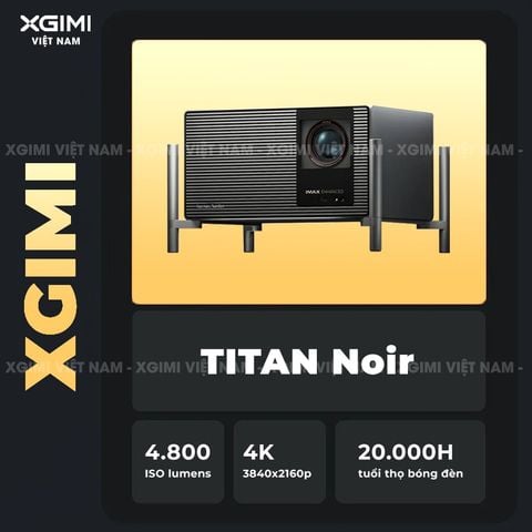 XGIMI Titan Noir - Máy chiếu 4K thông minh cao cấp, sử dụng công nghệ RGB Triple-Laser, độ phân giải chuẩn 4K UHD, độ sáng 4.800 ISO Lumens, đạt chứng nhận IMAX Enhanced & Dolby Vision và tích hợp loa Harman Kardon