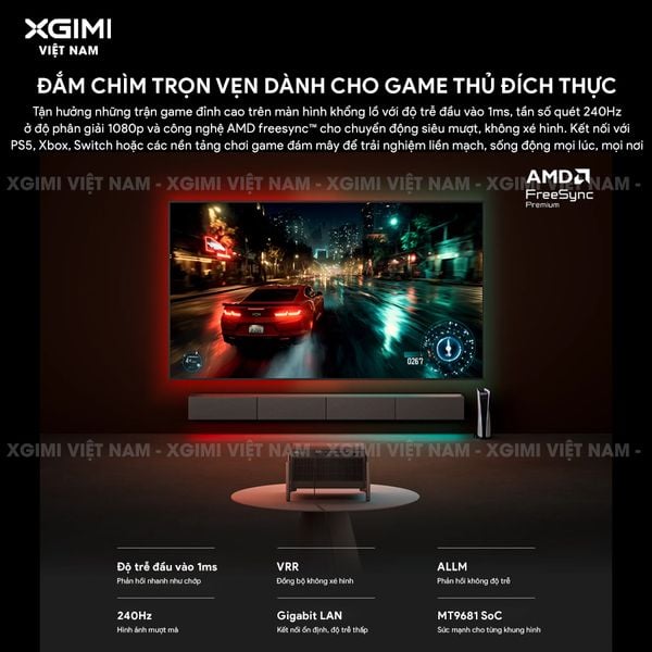 XGIMI Titan Noir - Máy chiếu 4K thông minh cao cấp, sử dụng công nghệ RGB Triple-Laser, độ phân giải chuẩn 4K UHD, độ sáng 4.800 ISO Lumens, đạt chứng nhận IMAX Enhanced & Dolby Vision và tích hợp loa Harman Kardon
