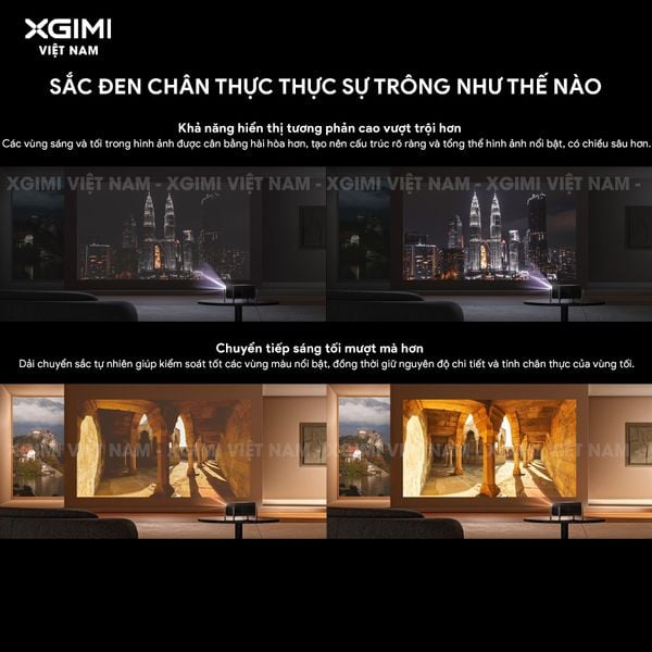 XGIMI Titan Noir - Máy chiếu 4K thông minh cao cấp, sử dụng công nghệ RGB Triple-Laser, độ phân giải chuẩn 4K UHD, độ sáng 4.800 ISO Lumens, đạt chứng nhận IMAX Enhanced & Dolby Vision và tích hợp loa Harman Kardon