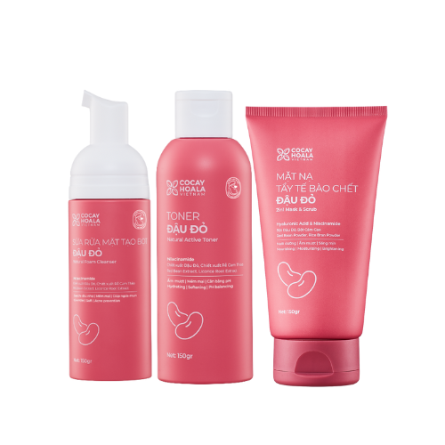  Combo Chăm Sóc Da Toàn Diện Đậu Đỏ Cỏ Cây Hoa Lá 