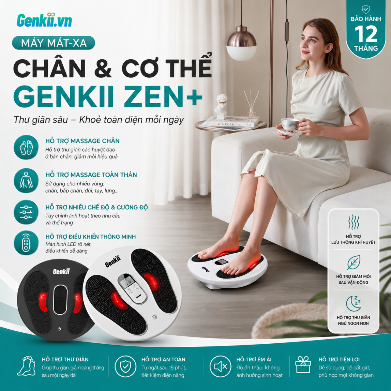  Máy mát-xa chân và cơ thể - Genkii ZEN+ 