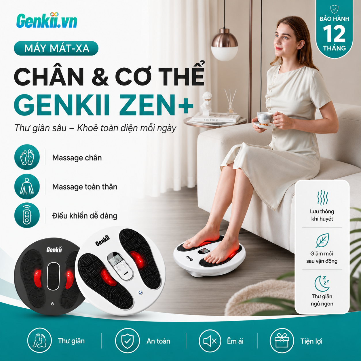  Máy mát-xa chân và cơ thể - Genkii ZEN+ 