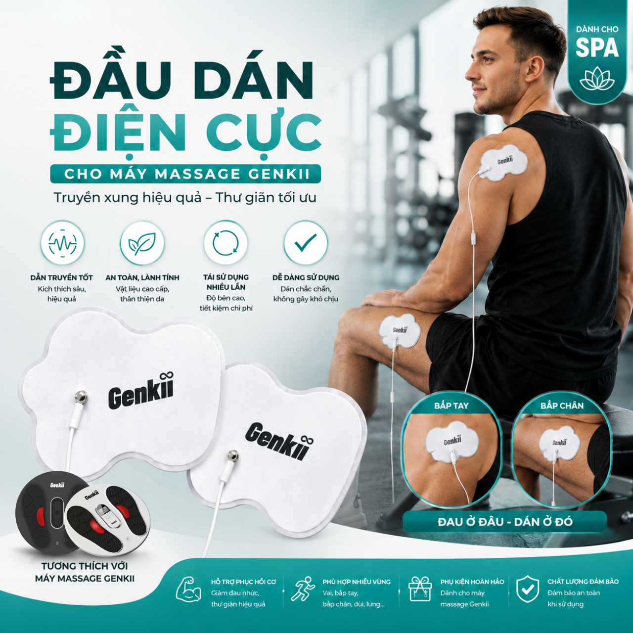  Đầu dán điện cực cho máy massage 