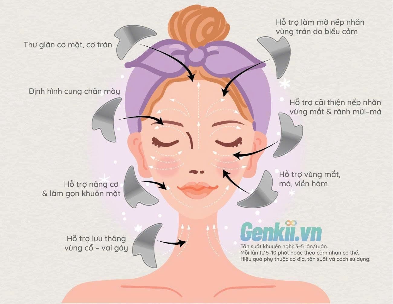  Genkii Guasha Stainless - Guasha thép cao cấp - nâng cơ & dưỡng sinh 