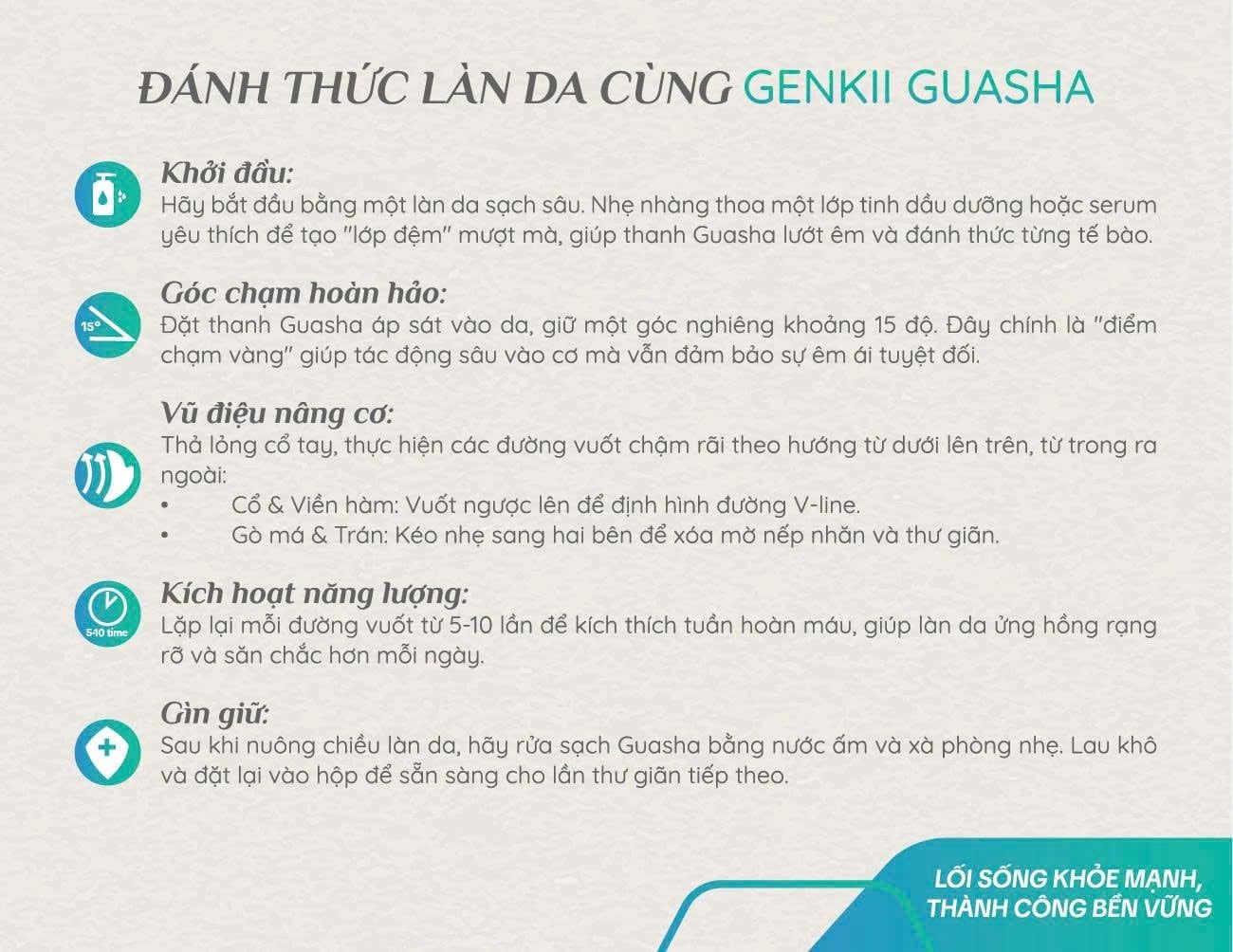  Genkii Guasha Stainless - Guasha thép cao cấp - nâng cơ & dưỡng sinh 