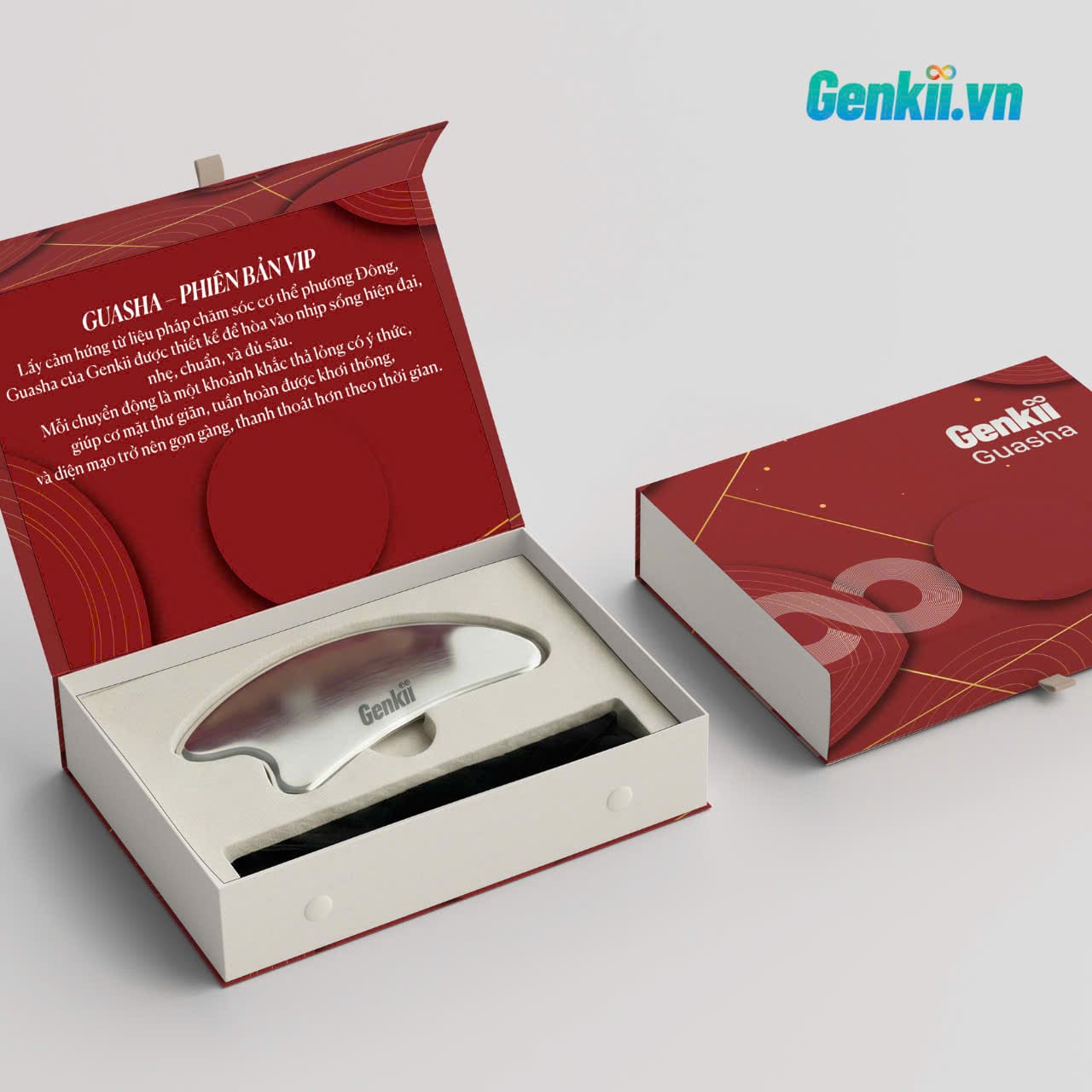  Genkii Guasha Stainless - Guasha thép cao cấp - nâng cơ & dưỡng sinh 