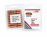  (20 cái) Béc - bép hàn Mig 0.8 - 1.0mm (M6x25mm) dùng cho súng hàn Mig 15AK - 24KD 