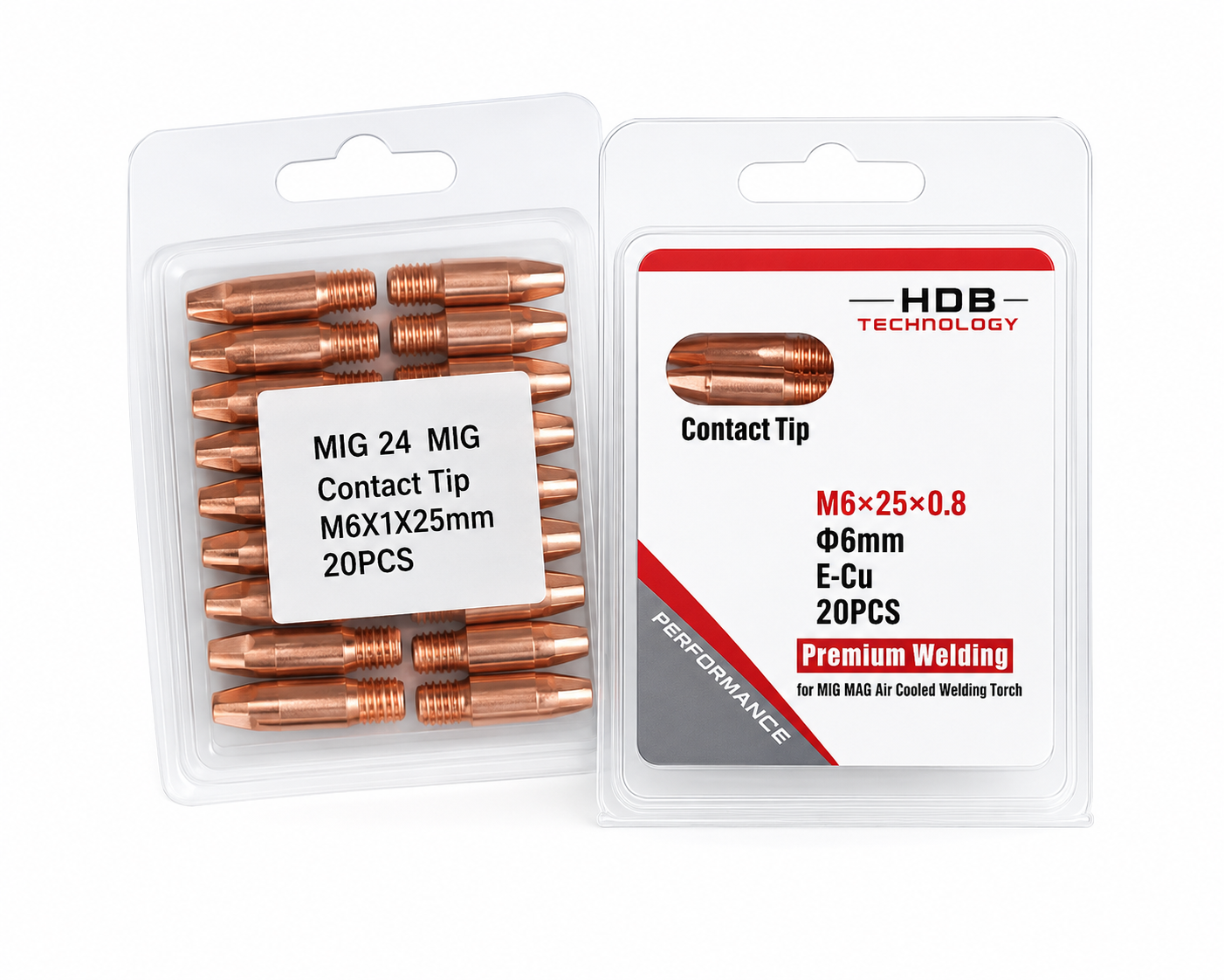  (20 cái) Béc - bép hàn Mig 0.8 - 1.0mm (M6x25mm) dùng cho súng hàn Mig 15AK - 24KD 
