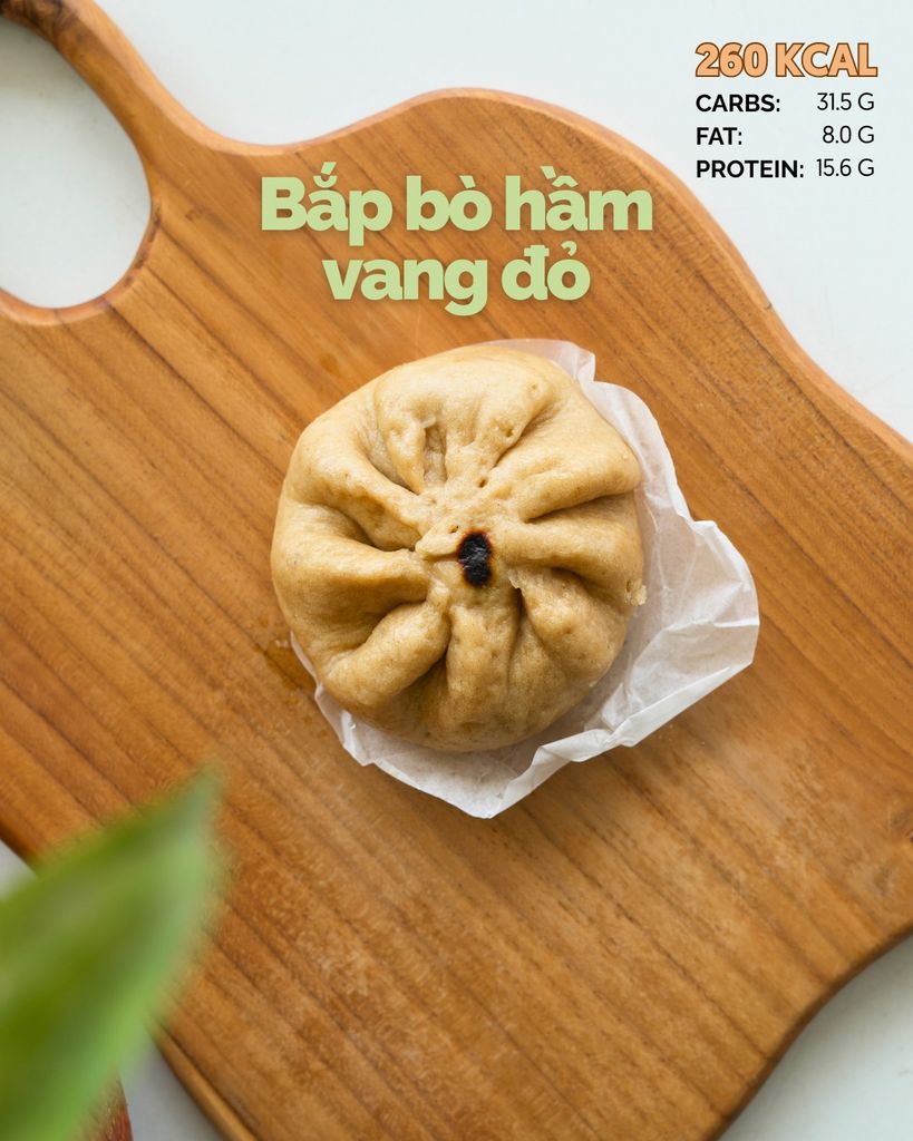  Bánh bao nguyên cám - Nhân Bắp bò hầm vang đỏ 