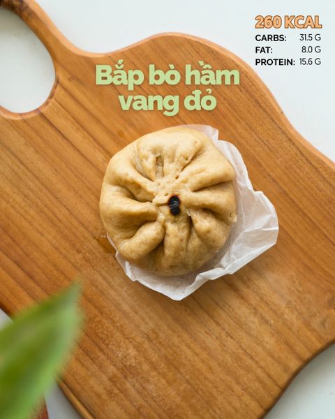  Bánh bao nguyên cám - Nhân Bắp bò hầm vang đỏ 