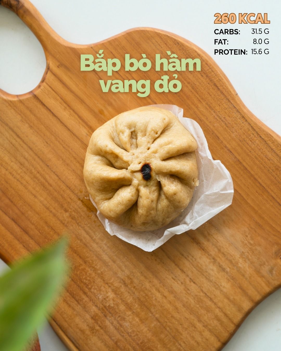  Bánh bao nguyên cám - Nhân Bắp bò hầm vang đỏ 