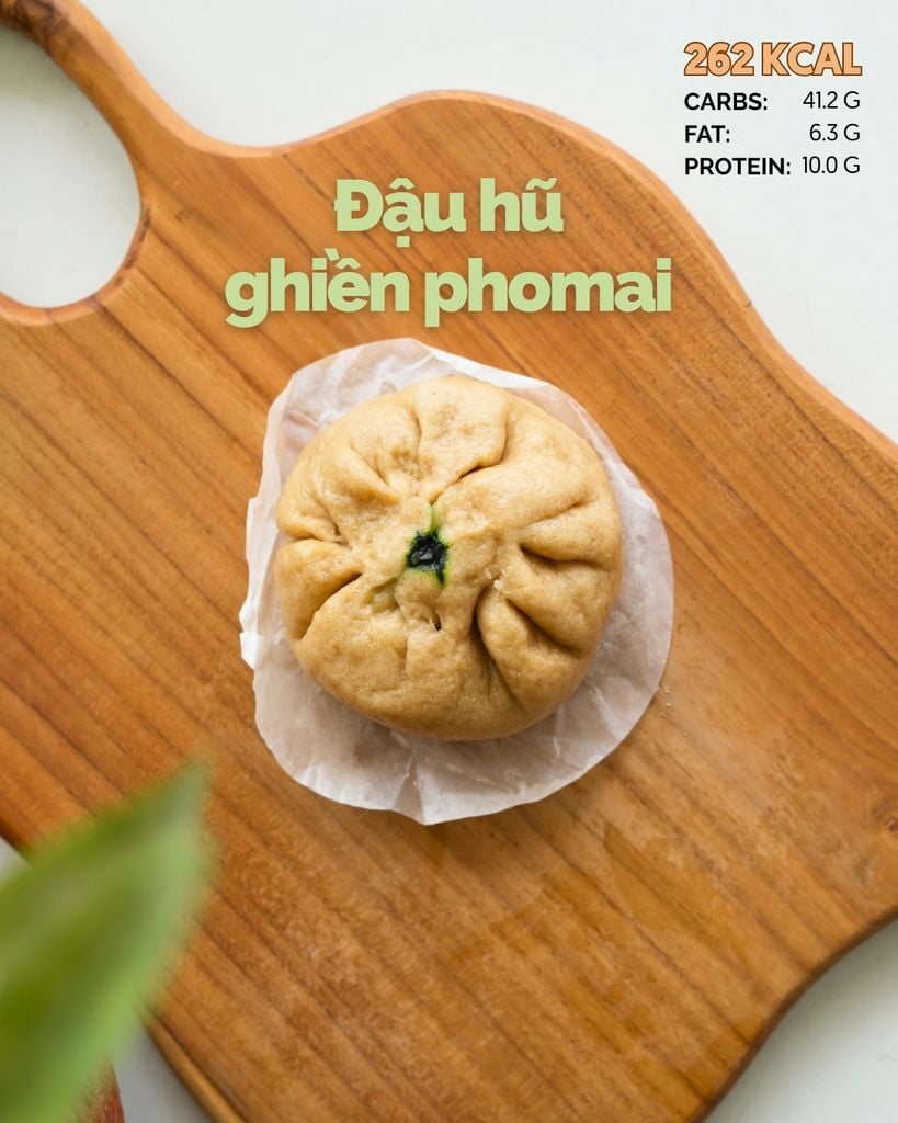  Bánh bao nguyên cám Chay - Nhân Đậu hũ nghiền Pho mai 