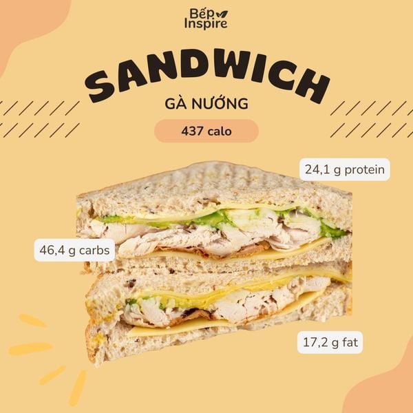  Sandwich Gà nướng sốt mù tạt 