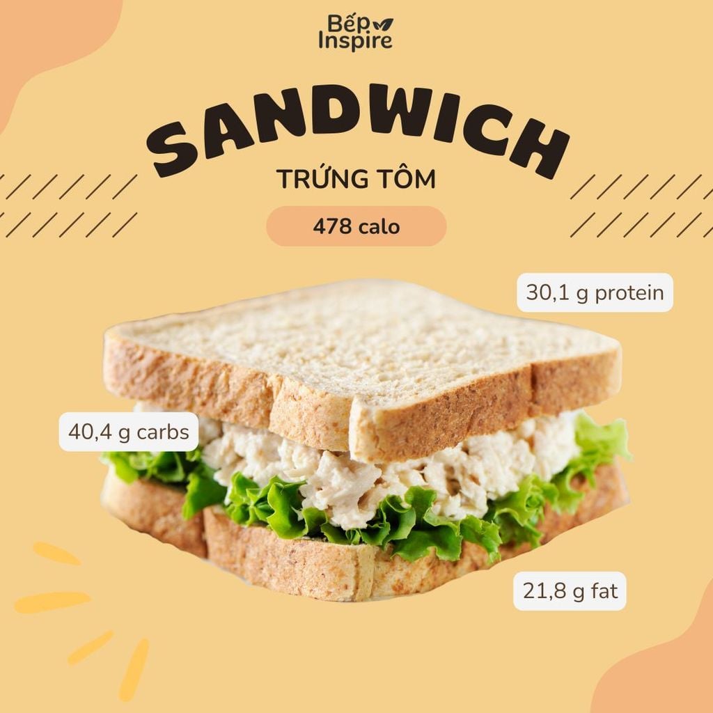  Sandwich Trứng tôm 