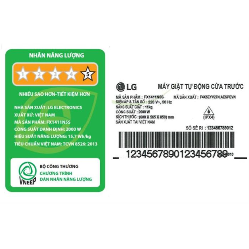 Máy Giặt Lồng Ngang LG AI DD Inverter 11 kg FX1411N5S - Model 2025
