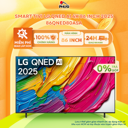 Smart Tivi LG QNED AI 4K 43/50/55/65/75/86 Inch QNED80ASA
