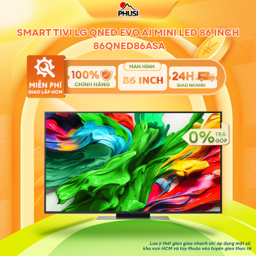Smart Tivi LG QNED Evo AI Mini LED 4K 55/ 65/ 75/ 86 Inch QNED86ASA - Hàng Chính Hãng