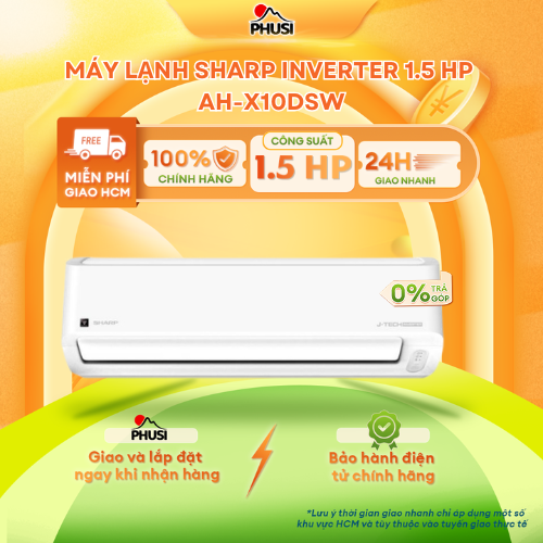 Máy lạnh Sharp Inverter 1 HP AH-X10DSW/ 1.5 HP AH-X13DSW/ 2HP AH-X18DSW - Hàng Chính Hãng