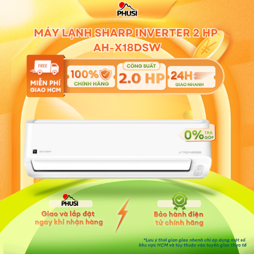 Máy lạnh Sharp Inverter 1 HP AH-X10DSW/ 1.5 HP AH-X13DSW/ 2HP AH-X18DSW - Hàng Chính Hãng