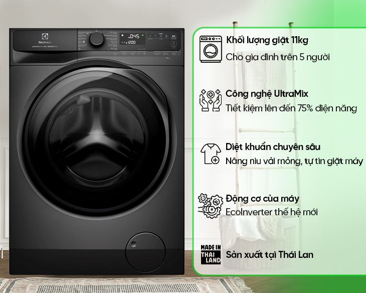 Máy Giặt Lồng Ngang Electrolux UltimateCare 700 Inverter 11 kg EWF1143R7SC