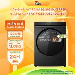 Máy Giặt Sấy Lồng Ngang Panasonic Inverter Giặt 12kg Sấy 7kg NA-S24DW1BVT - Model 2026