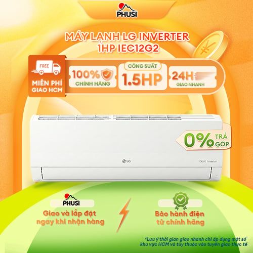 Máy lạnh LG Inverter 1HP IEC09G2/ 1.5HP IEC12G2 - Hàng Chính Hãng - Model 2026