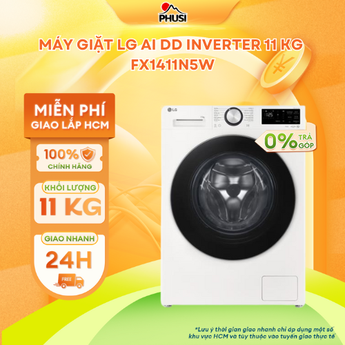 Máy Giặt Lồng Ngang LG AI DD Inverter 10 kg FX1410N5W/ 11kg FX1411N5W - Model 2025