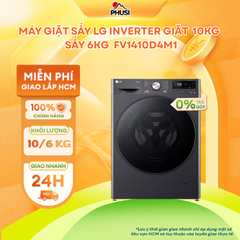 Máy giặt sấy LG Inverter giặt 10 kg sấy 6 kg FV1410D4M1 - Hàng Chính Hãng