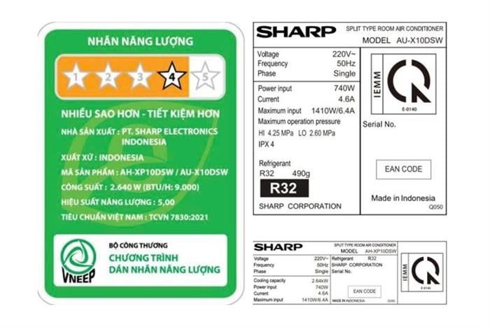 Máy lạnh Sharp Inverter 1 HP AH-X10DSW/ 1.5 HP AH-X13DSW/ 2HP AH-X18DSW - Hàng Chính Hãng