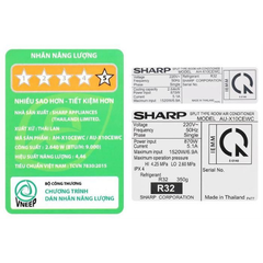 Máy lạnh Sharp Inverter 1 HP AH-X10CEWC/ 1.5 HP AH-X13CEWC - Hàng Chính Hãng - Mẫu 2025