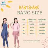  G19 - Set bơi tay dài quần dài liền váy bé gái năng động - Baby Shark Shop 