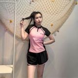  Đồ Bơi Nữ S18 - Áo Cộc Tay Quần Đùi Giác Kín Đáo, Tôn Dáng 