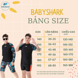  T74 - Set bơi bé trai tay dài  bé trai Sport 30kg -80kg Đen 
