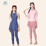  G19 - Set bơi tay dài quần dài liền váy bé gái năng động - Baby Shark Shop 