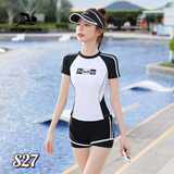  Bộ Đồ Bơi Thể Thao Nữ S27 – Tay Ngắn, Quần Đùi, Co Giãn 4 Chiều 