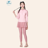  G19 - Set bơi tay dài quần dài liền váy bé gái năng động - Baby Shark Shop 