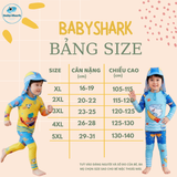  T88 - Set Bơi Tay Dài Quần Dài Kèm Nón Che Gáy Bé Trai - Baby Shark Shop 