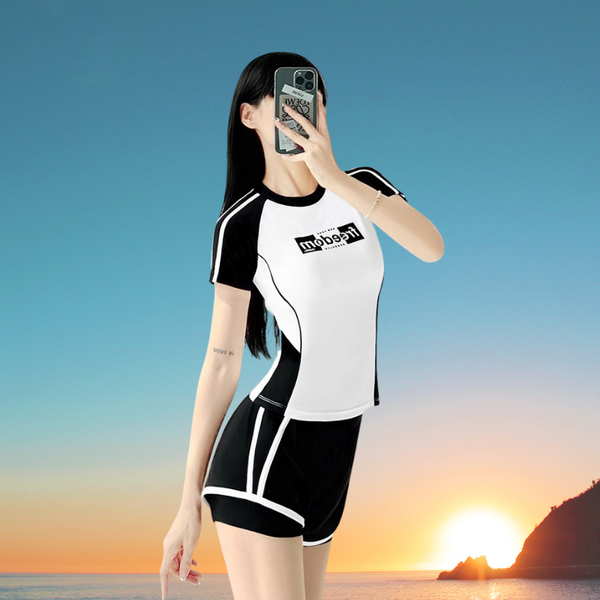 Bộ Đồ Bơi Thể Thao Nữ S27 – Tay Ngắn, Quần Đùi, Co Giãn 4 Chiều