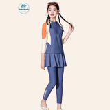  G19 - Set bơi tay dài quần dài liền váy bé gái năng động - Baby Shark Shop 