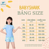  G39 - Đồ Bơi Bé Gái Tay Ngắn Quần Short Màu Xanh Pastel Chống Nắng Co Giãn 