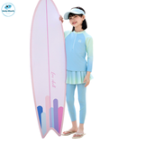  G49 -  Set Đồ Bơi Bé Gái Tay Dài Quần Dài Váy SHELLS  Màu Xanh – Chống Nắng, Co Giãn, Nhanh Khô 